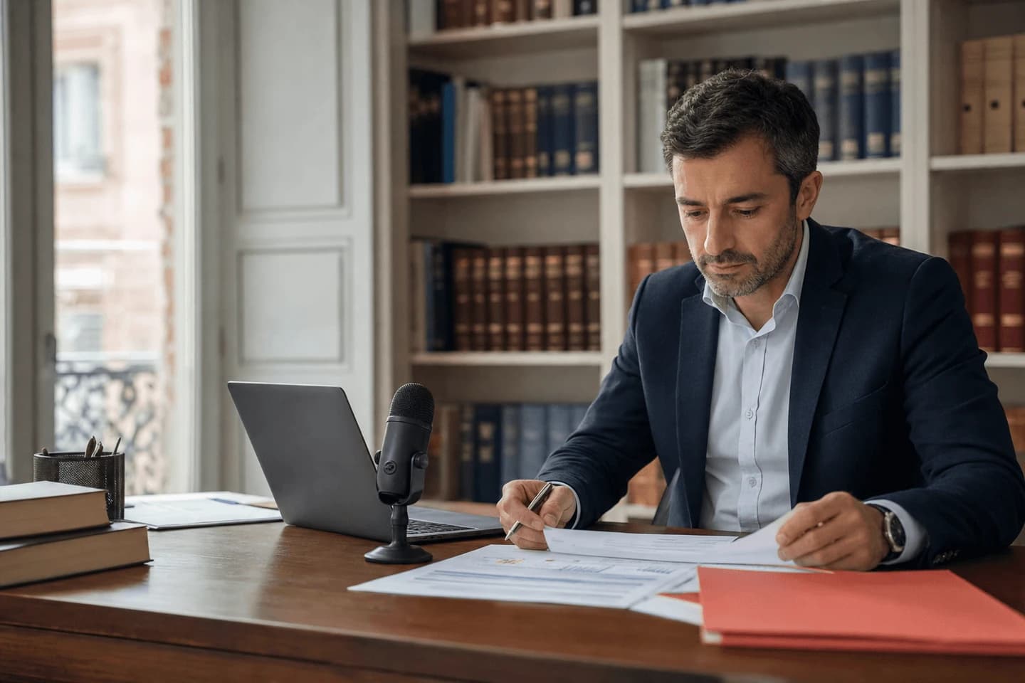 Experte du courtage préparant une ressource professionnelle sur le crédit immobilier français